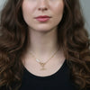 Wholesale Geometric Pearl Pendant Necklace In Stainless Steel With 18K Gold Electroplated Ot Clasp For Women
