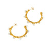 Wholesale Geometric Pearlencrusted Cshaped Stainless Steel 18K Gold Plated Earrings For Women