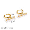 Wholesale Geometric Pearlencrusted Stainless Steel Women's Earrings With Vacuum Real Gold Plating