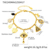 Wholesale Geometric Pendant Necklace And Bracelet Set In Stainless Steel With Furnace Vacuum Plating For Women Summer Fashion