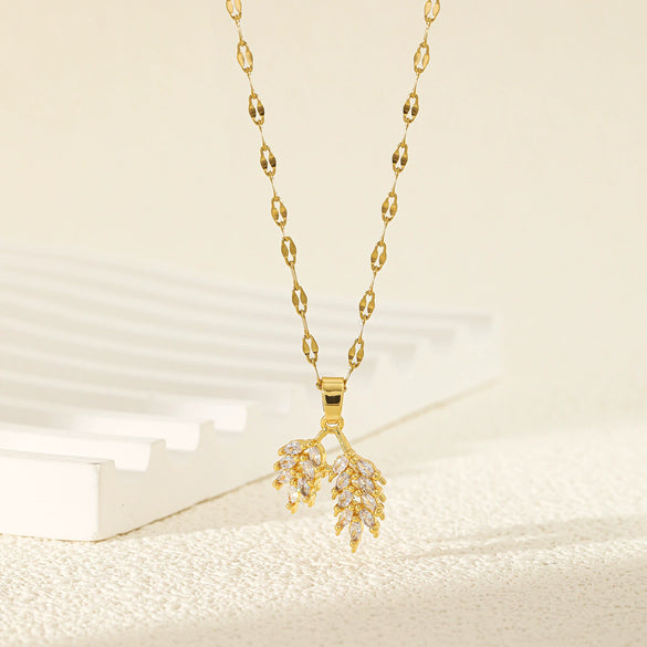 Wholesale Geometric Pendant Necklace For Women Stainless Steel Chain Copper Pendant Electroplating