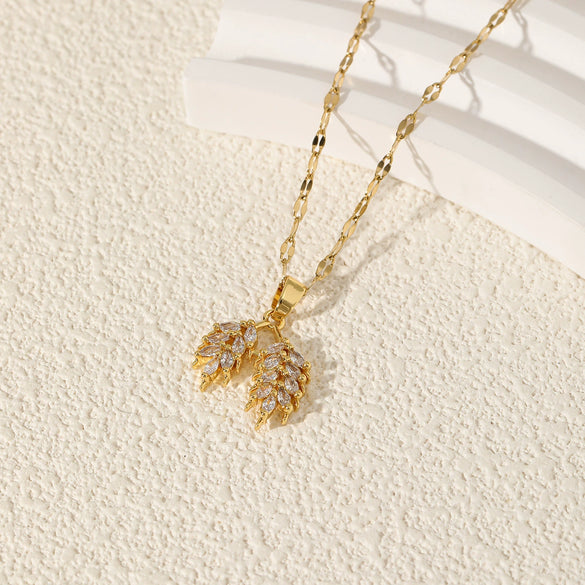 Wholesale Geometric Pendant Necklace For Women Stainless Steel Chain Copper Pendant Electroplating