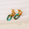 Wholesale Geometric Personality Earrings Acrylic Stainless Steel Mixed Material 18K Gold Plated Electroplating For Women