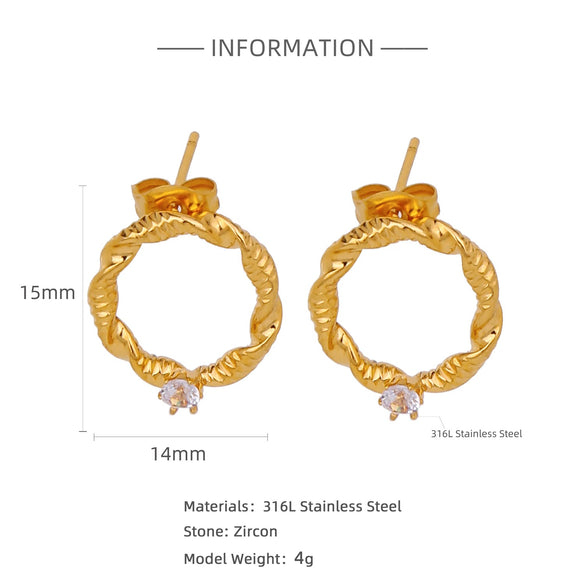 Wholesale Geometric Personality Earrings Acrylic Stainless Steel Mixed Material 18K Gold Plated Electroplating For Women