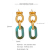 Wholesale Geometric Personality Earrings Acrylic Stainless Steel Mixed Material 18K Gold Plated Electroplating For Women