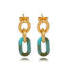 Wholesale Geometric Personality Earrings Acrylic Stainless Steel Mixed Material 18K Gold Plated Electroplating For Women