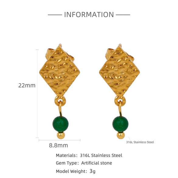 Wholesale Geometric Personality Earrings Acrylic Stainless Steel Mixed Material 18K Gold Plated Electroplating For Women