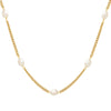 Wholesale Geometric Personality Freshwater Pearl Spliced Titanium Steel Gold Plated Necklace For Women