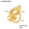Wholesale Geometric Pig Nose Shaped Hollow Open Ring Copper 18K Gold Plated For Women