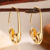 Wholesale Geometric Pinshaped Copper Ear Clips 14K Gold Electroplated Earrings For Women