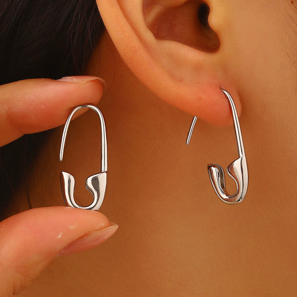 Wholesale Geometric Pinshaped Copper Ear Clips 14K Gold Electroplated Earrings For Women