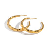 Wholesale Geometric Plain Hoop Earrings Stainless Steel Pvd Furnace Vacuum Real Gold Plated Jewelry For Girls