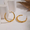 Wholesale Geometric Plain Hoop Earrings Stainless Steel Pvd Furnace Vacuum Real Gold Plated Jewelry For Girls