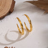 Wholesale Geometric Plain Hoop Earrings Stainless Steel Pvd Furnace Vacuum Real Gold Plated Jewelry For Girls