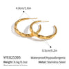 Wholesale Geometric Plain Hoop Earrings Stainless Steel Pvd Furnace Vacuum Real Gold Plated Jewelry For Girls