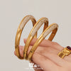 Wholesale Geometric Plain Ring Buckle Stainless Steel Goldplated Bracelet With 5A Zircon
