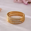 Wholesale Geometric Plain Ring Buckle Stainless Steel Goldplated Bracelet With 5A Zircon