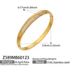 Wholesale Geometric Plain Ring Buckle Stainless Steel Goldplated Bracelet With 5A Zircon