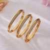 Wholesale Geometric Plain Ring Buckle Stainless Steel Goldplated Bracelet With 5A Zircon