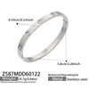 Wholesale Geometric Plain Ring Micro Inlaid Zircon Clasp Bracelet Stainless Steel 18K Gold Plated Jewelry Set