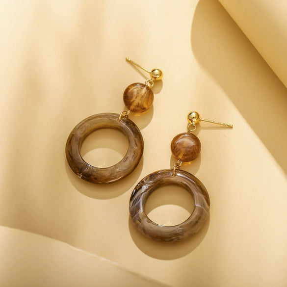 Wholesale Geometric Plastic And Resin Earrings With S925 Silver Needles