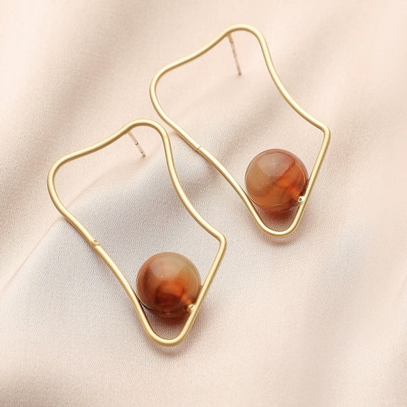Wholesale Geometric Plastic And Resin Earrings With S925 Silver Needles