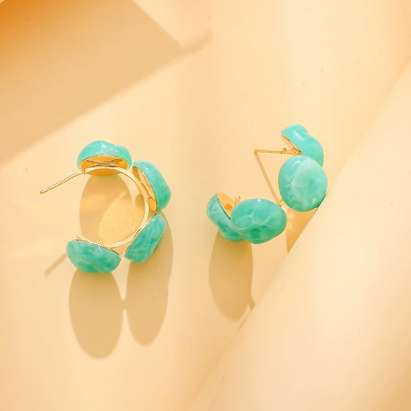 Wholesale Geometric Plastic And Resin Earrings With S925 Silver Needles