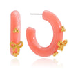 Wholesale Geometric Plastic Resin Electroplated Stainless Steel Ear Needle Women's Bow Earrings