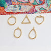 Wholesale Geometric Pleated Oval Water Drops Love Style Copper Clad Gold Electroplated Handmade Earrings