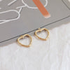 Wholesale Geometric Pleated Oval Water Drops Love Style Copper Clad Gold Electroplated Handmade Earrings