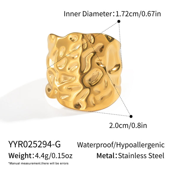Wholesale Geometric Pleated Wrinkle Design Photosensitive Surface Hiphop Stainless Steel Jewelry Accessories With Electroplating For Women