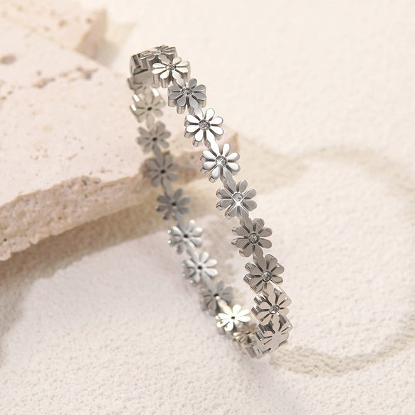 Wholesale Geometric Polish Stainless Steel Bracelet For Office Ladies