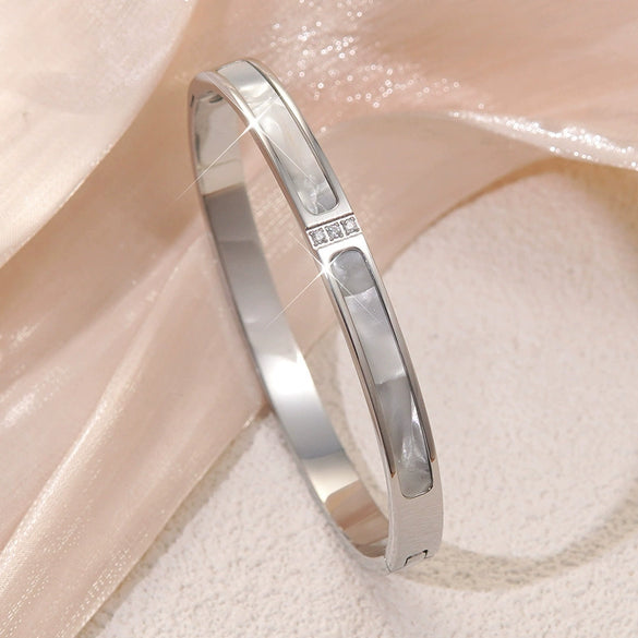 Wholesale Geometric Polish Stainless Steel Bracelet For Office Ladies