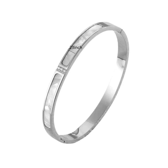 Wholesale Geometric Polish Stainless Steel Bracelet For Office Ladies