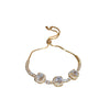 Wholesale Geometric Pullout Bracelet With Real Gold Electroplated Zircon For Women
