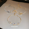 Wholesale Geometric Pullout Bracelet With Real Gold Electroplated Zircon For Women