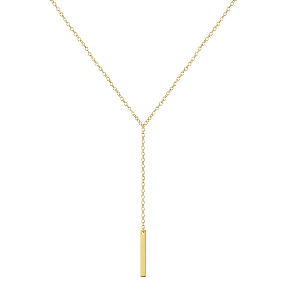 Wholesale Geometric Rectangular Pendant Necklace Copper Plated With Real Gold Tassel Long Strip Fashion Women's Clavicle Chain