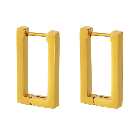 Wholesale Geometric Rectangular 316L Stainless Steel 18K Gold Plated Ear Jewelry For Women