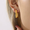 Wholesale Geometric Rectangular 316L Stainless Steel 18K Gold Plated Ear Jewelry For Women