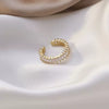 Wholesale Geometric Rectline Zircon Ring Copper Electroplated For Women Fashion Style