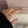 Wholesale Geometric Rectline Zircon Ring Copper Electroplated For Women Fashion Style