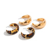 Wholesale Geometric Resin And Plastic Handmade Leopard Cshaped Women's Earrings