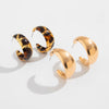 Wholesale Geometric Resin And Plastic Handmade Leopard Cshaped Women's Earrings