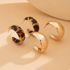 Wholesale Geometric Resin And Plastic Handmade Leopard Cshaped Women's Earrings