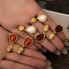 Wholesale Geometric Retro Brown Titanium Steel Electroplated Women's Earrings
