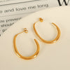 Wholesale Geometric Retro 316L Stainless Steel Gold Plated U Shape Earrings For Women