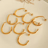 Wholesale Geometric Retro 316L Stainless Steel Gold Plated U Shape Earrings For Women