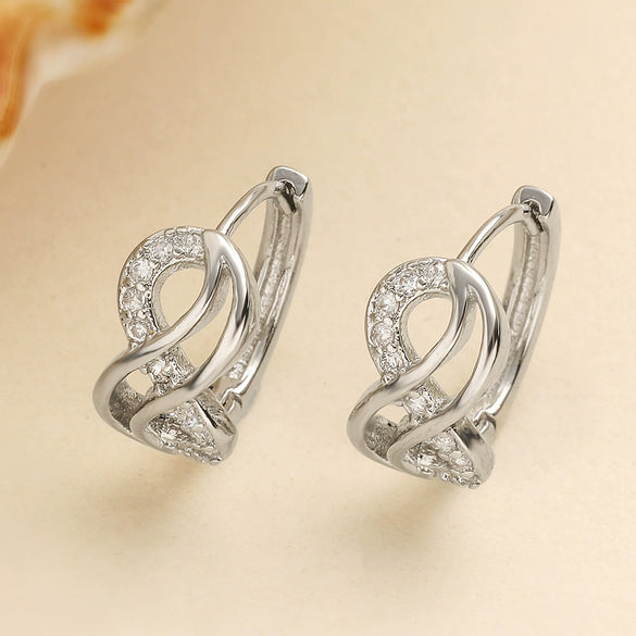 Wholesale Geometric Retro Women's Copper Micropaved Zircon Earrings