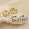 Wholesale Geometric Retro Women's Copper Micropaved Zircon Earrings