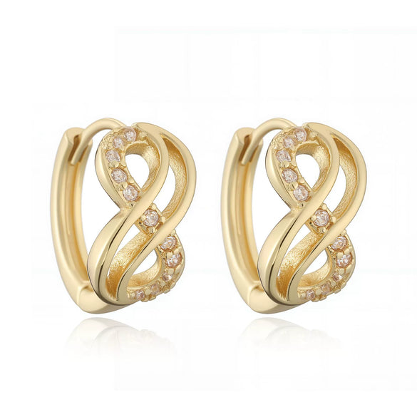 Wholesale Geometric Retro Women's Copper Micropaved Zircon Earrings
